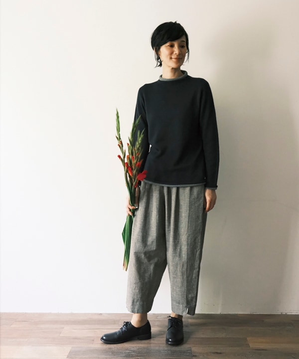 綿麻chidori-goushiスリットパンツ 25W407