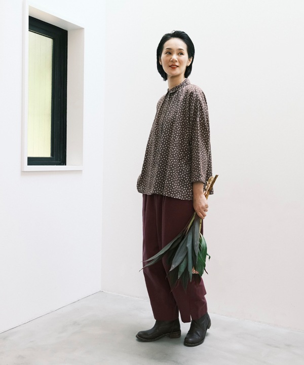 綿麻chidori-goushiスリットパンツ 25W407