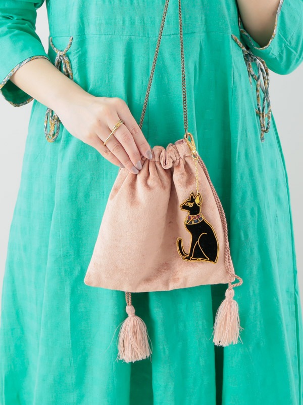 ザリ刺繍 バステト バッグチャーム（キーホルダー） M21-2425 