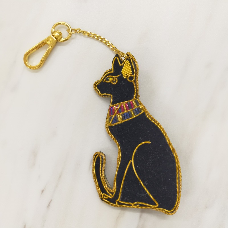 ザリ刺繍 バステト バッグチャーム（キーホルダー） M21-2425 