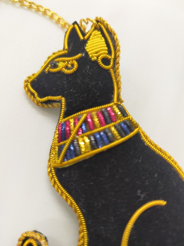 ザリ刺繍 バステト バッグチャーム（キーホルダー） M21-2425 