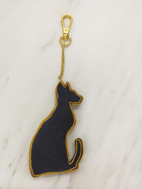 ザリ刺繍 バステト バッグチャーム（キーホルダー） M21-2425 