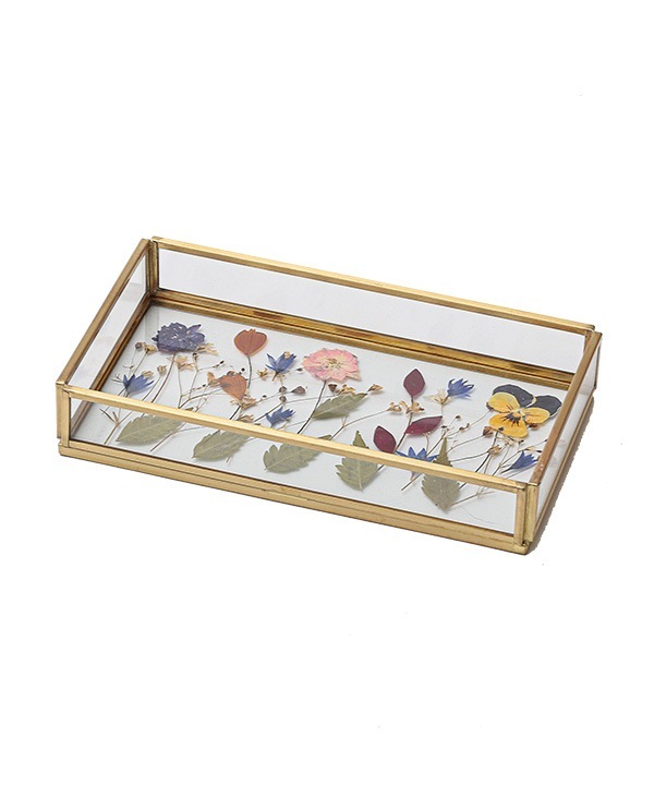プレスフラワー レクタングルガラストレー M17-2561L