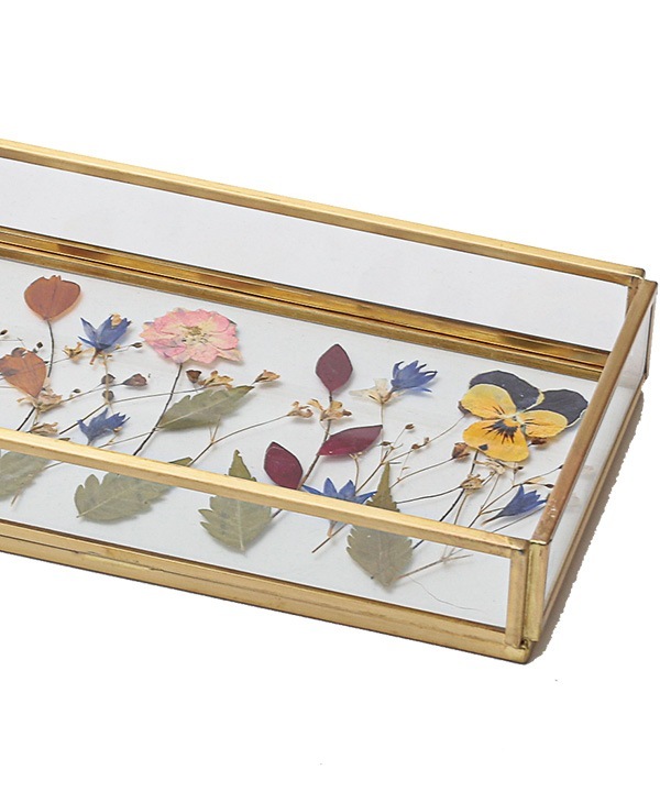 プレスフラワー レクタングルガラストレー M17-2561L