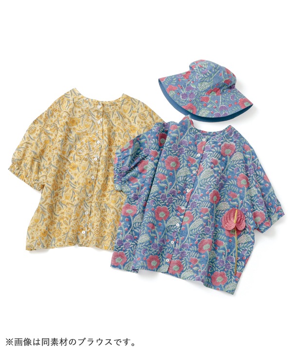 IROIROブロックプリントコットン前開ワンピース 25S081
