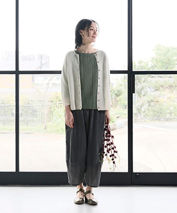 しゃりっと和紙ホールガーメント・ニットカーディガン 26S426【2月頃入荷予定】
