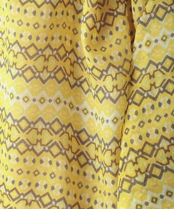 ウール100％ 幾何学柄プリントショール B25W029