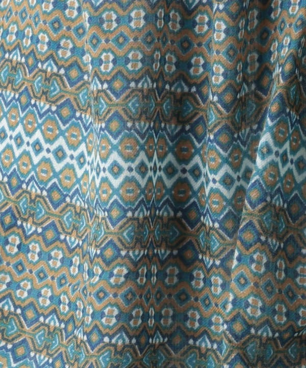 ウール100％ 幾何学柄プリントショール B25W029