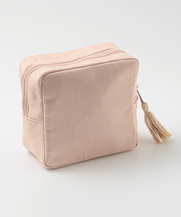 リボン刺繍コスメポーチ 12×12cm M42-2878