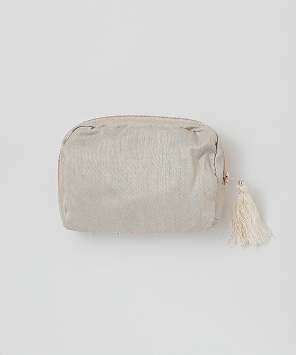 ビーズ刺繍ポーチ 17×10×マチ4cm （2カラー）M42-1375