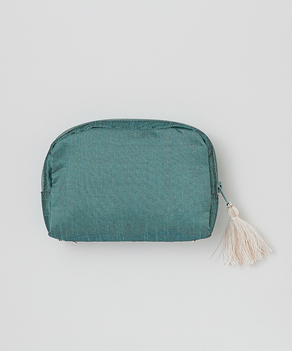 ビーズ刺繍ポーチ 17×10×マチ4cm （2カラー）M42-1375