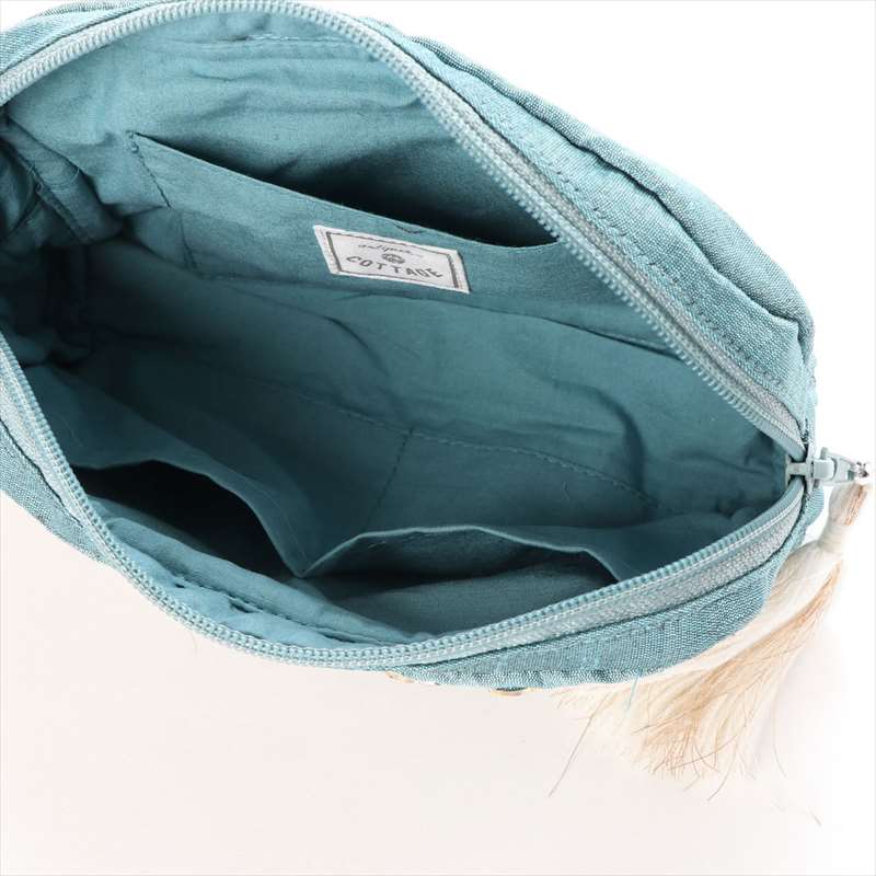 ビーズ刺繍ポーチ 17×10×マチ4cm （2カラー）M42-1375