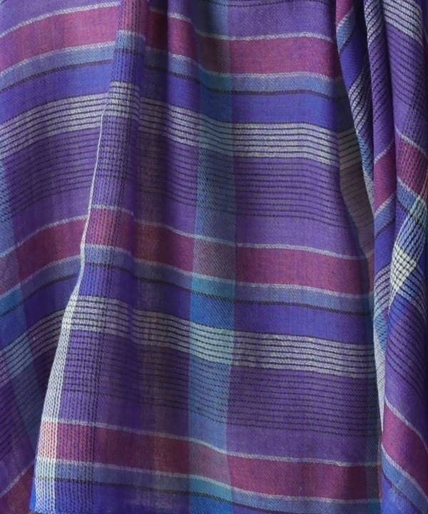 ウール100％ チェック柄ショール B25W032