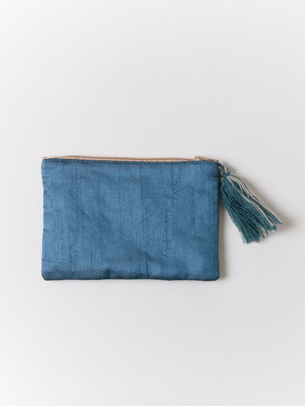 ビーズ刺繍ミニフラットポーチ 15×10cm （3カラー）M42-1074