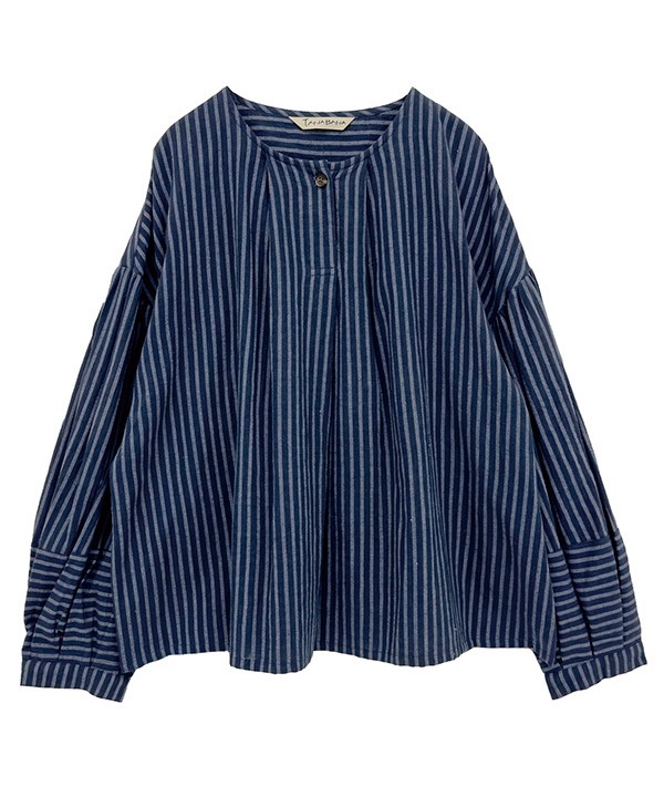 しなやかストライプ・カディタック・ブラウス 25W414