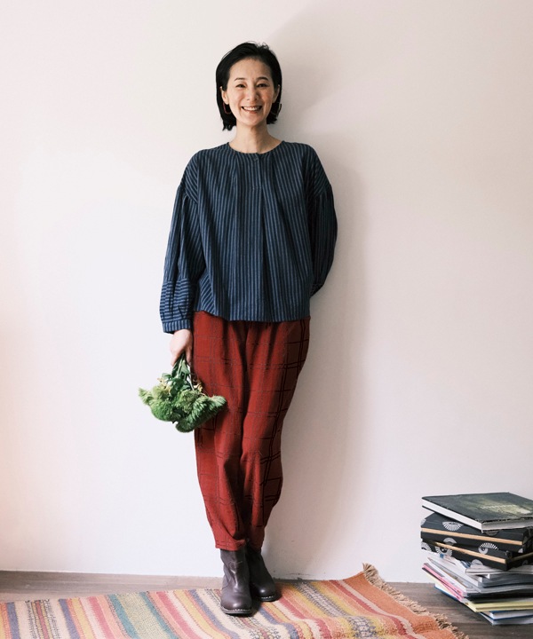 しなやかストライプ・カディタック・ブラウス 25W414