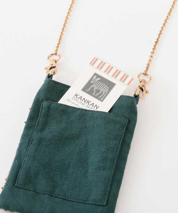 プリント＆ビーズ刺繍フォンポシェット（3カラー） M42-2486