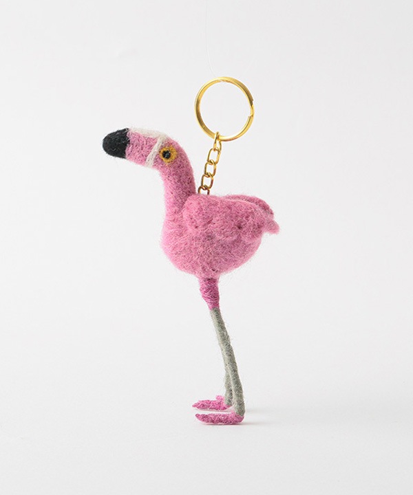 フェルトキーホルダー フラミンゴ M16-2842