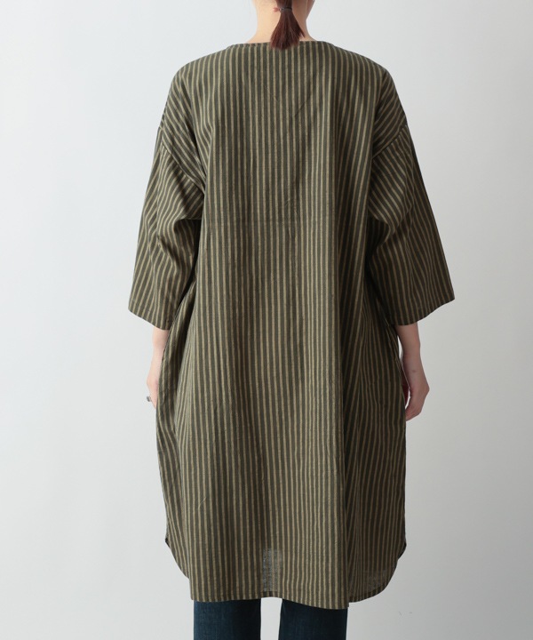 しなやかストライプ・カディシャツワンピース 25W415