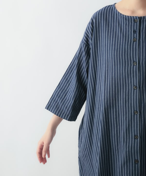 しなやかストライプ・カディシャツワンピース 25W415