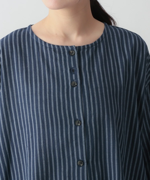 しなやかストライプ・カディシャツワンピース 25W415