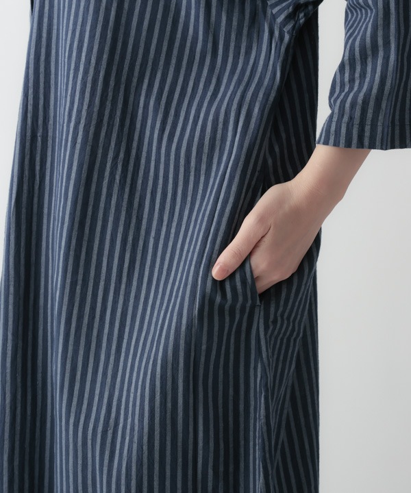 しなやかストライプ・カディシャツワンピース 25W415