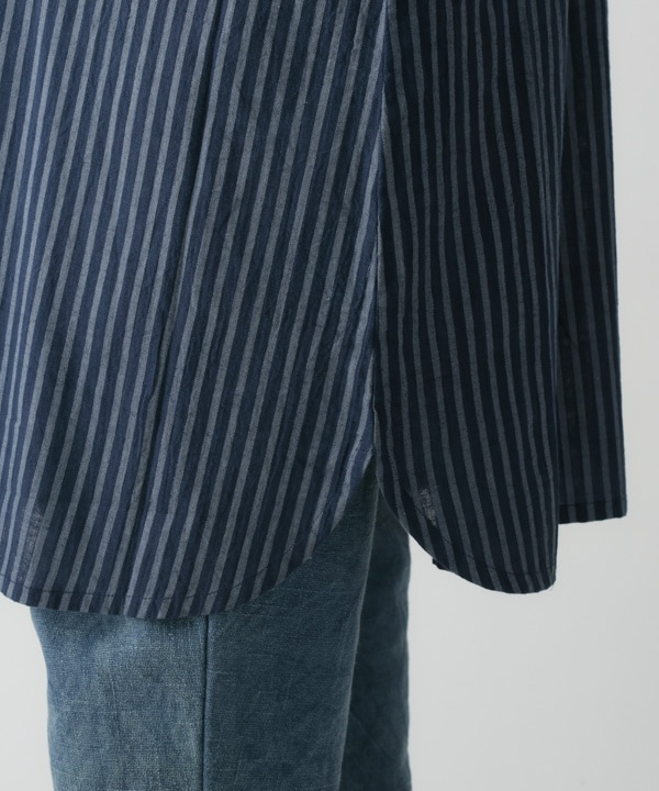 しなやかストライプ・カディシャツワンピース 25W415