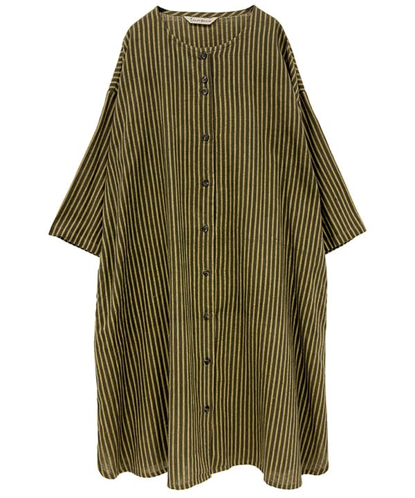 しなやかストライプ・カディシャツワンピース 25W415