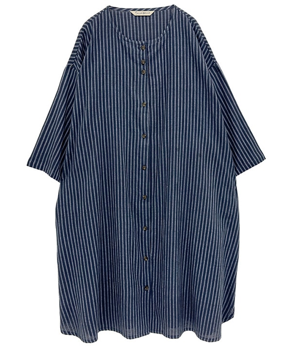 しなやかストライプ・カディシャツワンピース 25W415