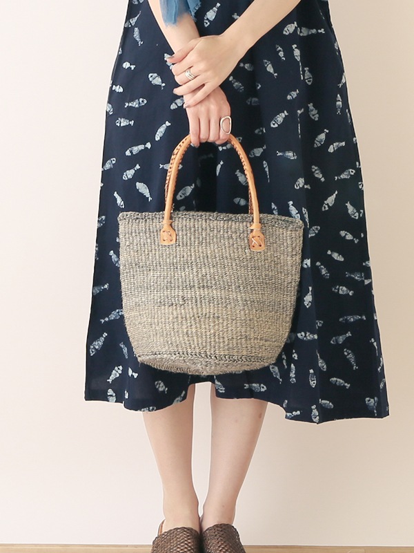 無地サイザルバッグ Mサイズ （8カラー） KENB-002