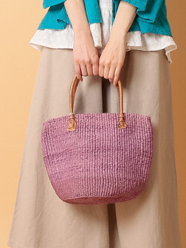 無地サイザルバッグ Mサイズ （8カラー） KENB-002