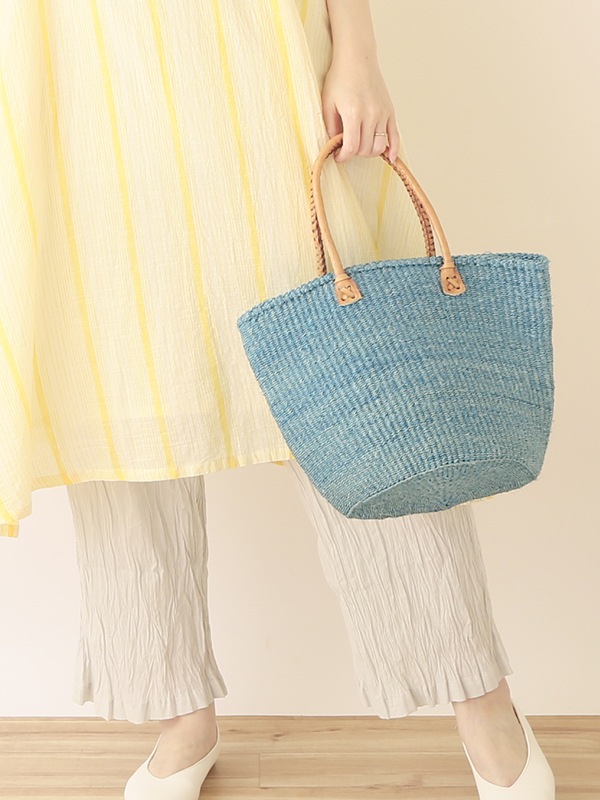 無地サイザルバッグ Mサイズ （8カラー） KENB-002