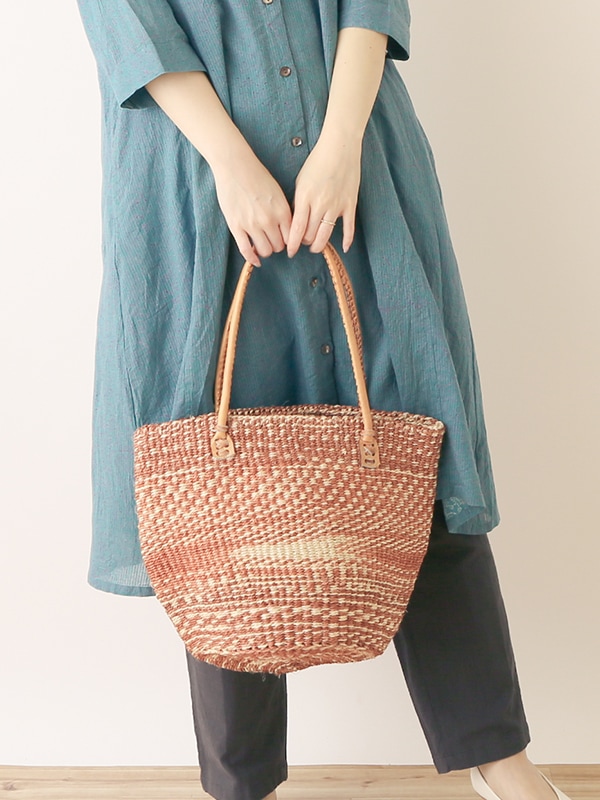 ボーダーサイザルバッグ Lサイズ(色柄アソート) KENB-004