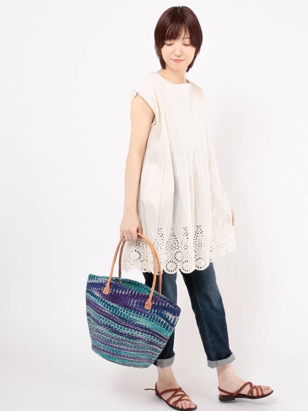 ボーダーサイザルバッグ Lサイズ(色柄アソート) KENB-004