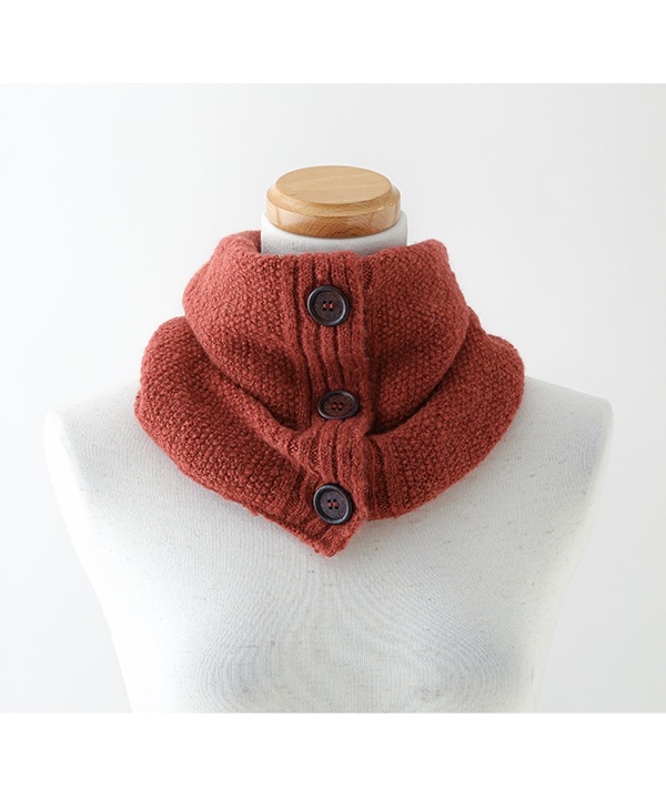 ウール混 フワフワカノコニット釦付キスヌード B25W037