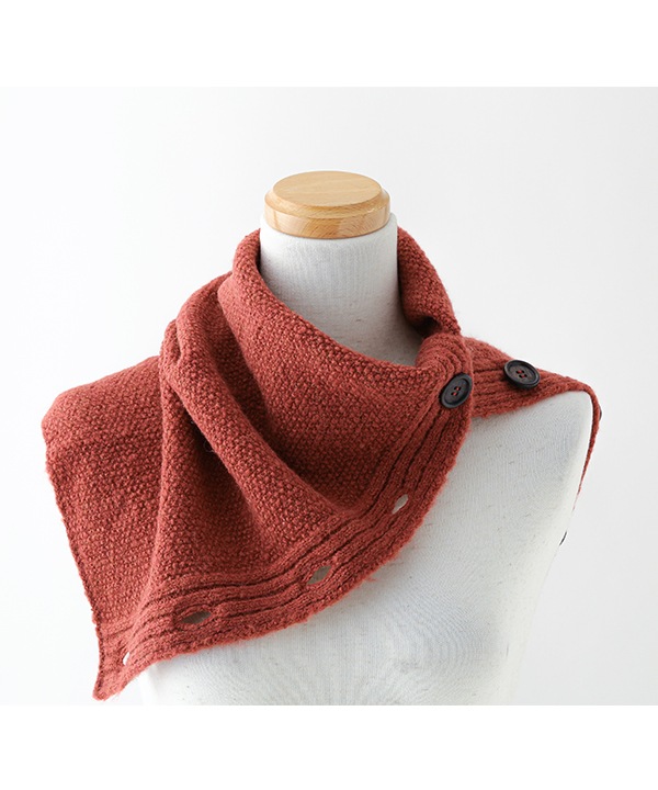 ウール混 フワフワカノコニット釦付キスヌード B25W037