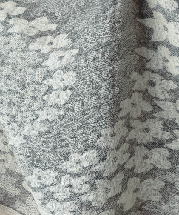 ウール100％ グルグルフラワージャガードショール B25W039BE