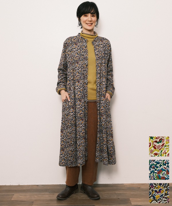 カラムカリ・プリントジャージシャツワンピース 25W422