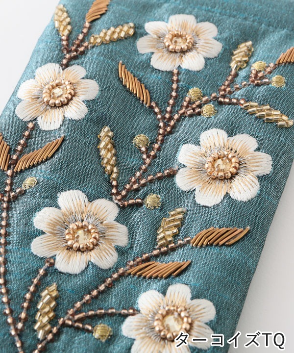 【キャサリン　リネン刺繍】マルチクロス　メガネケース キャサリン様専用 リネン刺繍】マルチクロス メガネケース