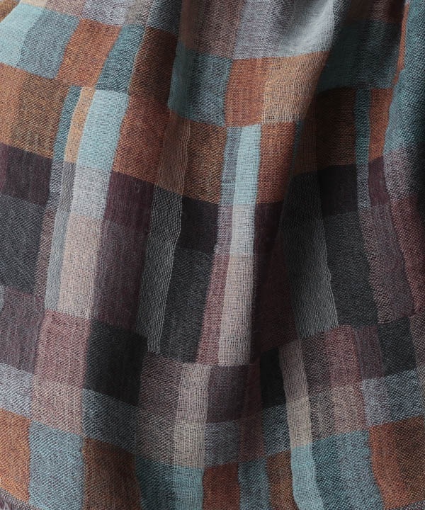 ウール100％ 幾何学柄ジャガードショール B25W040BE