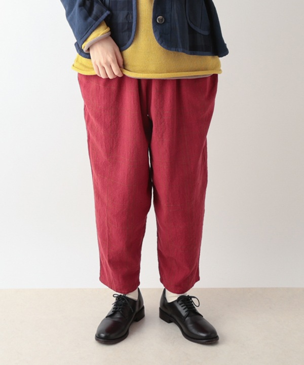 ウィンドウペン・チェックコットンラフパンツ 25W425