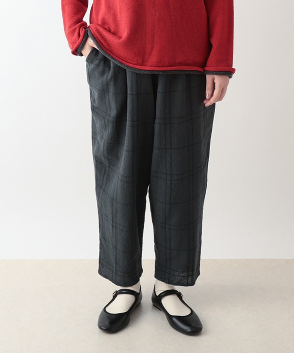 ウィンドウペン・チェックコットンラフパンツ 25W425