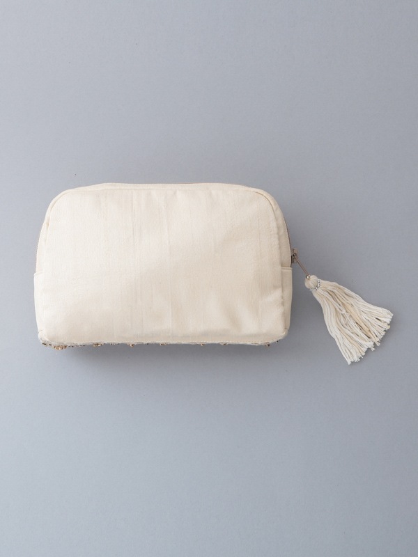 ビーズ刺繍ポーチ 20×14×4cm （3カラー）M42-0863