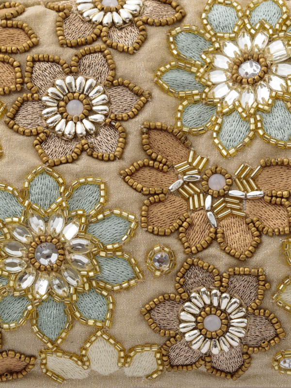 ビーズ刺繍ポーチ 20×14×4cm （3カラー）M42-0863