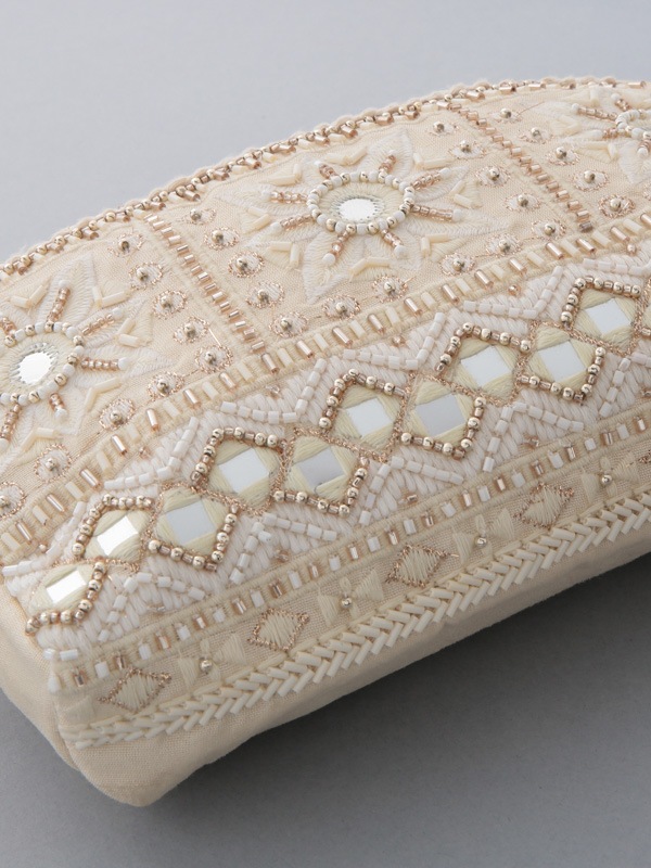 ビーズ刺繍ポーチ 20×14×4cm （3カラー）M42-0863