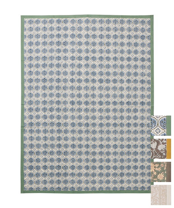 ブロックプリントマルチカバー（4カラー） 120×180cm M20-2482