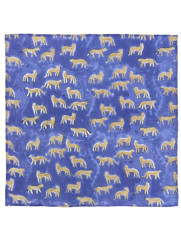 ブロックプリントコットンバンダナ（6カラー）H24S203