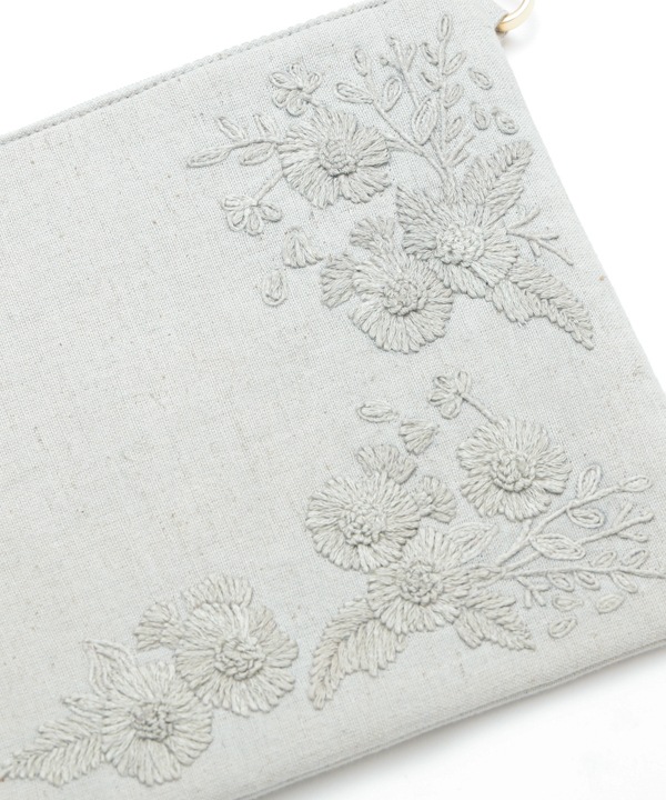 モノトーン花刺繍 ショルダーバッグ M42-2699