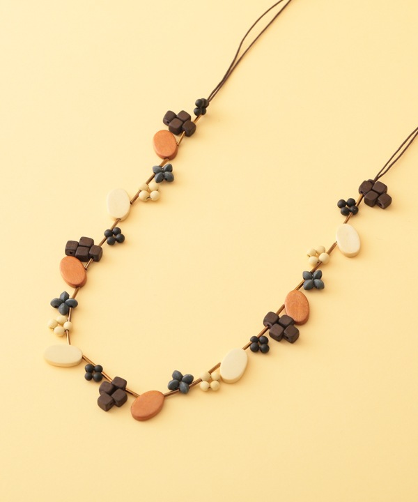 ウッド イロイロパーツネックレス A25WPN058BR
