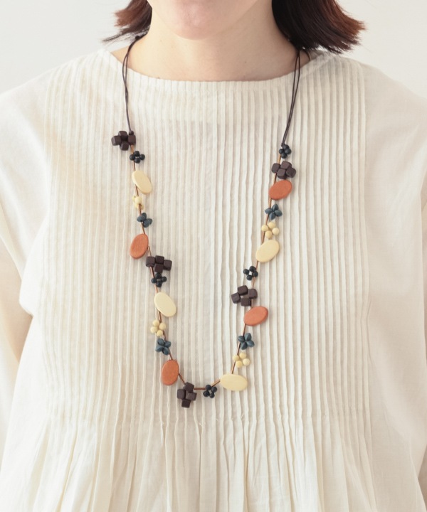 ウッド イロイロパーツネックレス A25WPN058BR